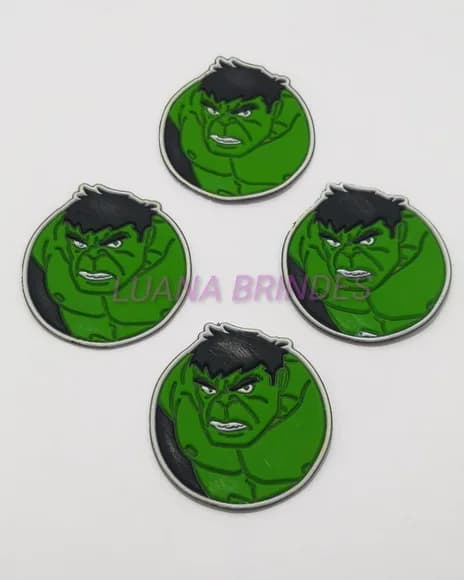 Aplique Emborrachado do Hulk - 4,5cm - 4 unidades