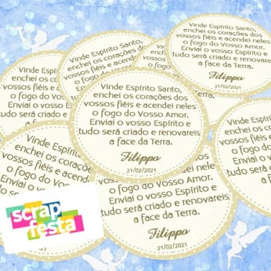Adesivo 5 cm Redondo Personalizado Festa Batizado