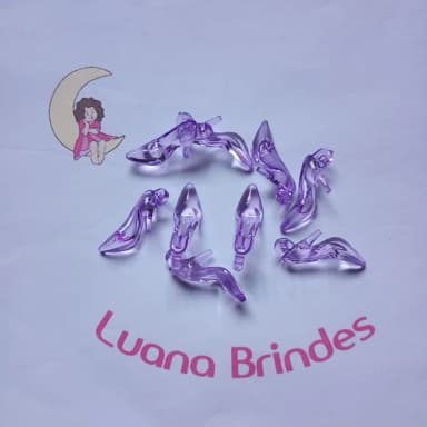 Pingente Sapatinho de Acrilico Lilás 3,5cm Pct 25 Unidades