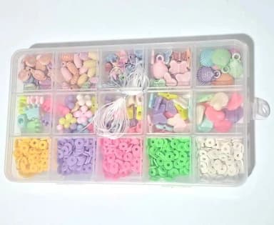 Kit Miçanga de Colar e Pulseira com Caixa Divisória - 1 Unid