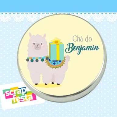 Lembrancinhas de Chá de Bebê Latinhas Lhama Baby