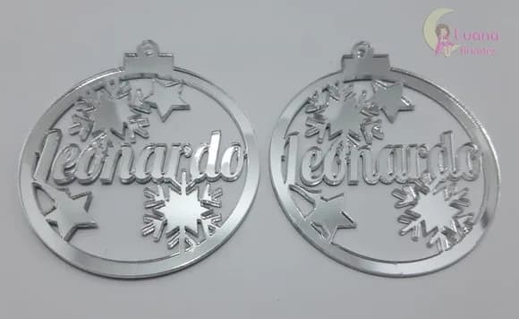 Bola Natal Leonardo de Acrílicos Espelhados-pct c/3 un