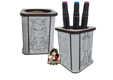 Porta Lápis para Colorir Safari