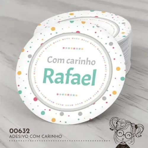 Adesivo Redondo com Carinho - 00632