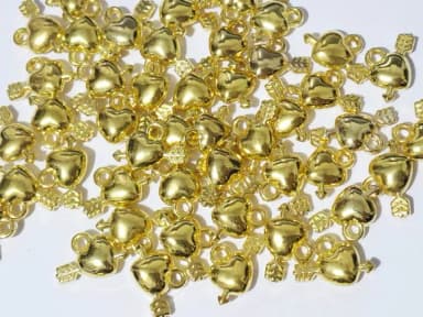 Pingente Coração Cupido 15mm Abs Pacote com 50 Unidades