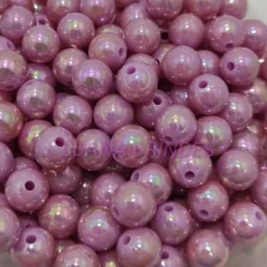 Pérola ABS Irisada Lilás Mulberry - 8mm - pct c/100 unidades