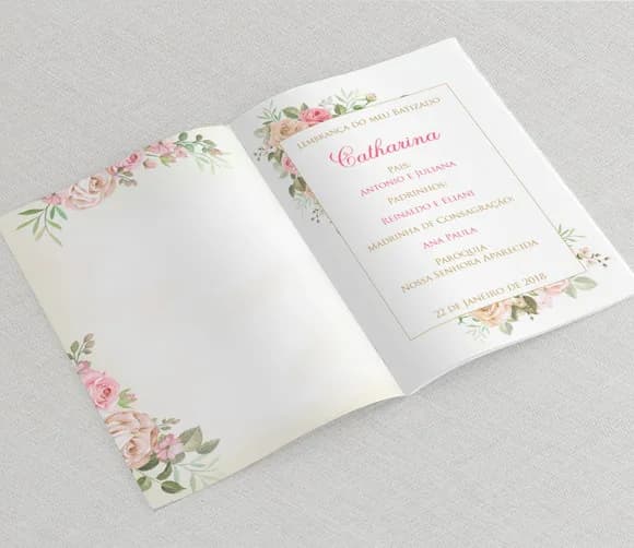 Livrinho De Orações Floral Delicado - Batizado / Eucaristia