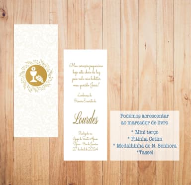 Lembrança Primeira Comunhão - Marcador Livro frente e verso