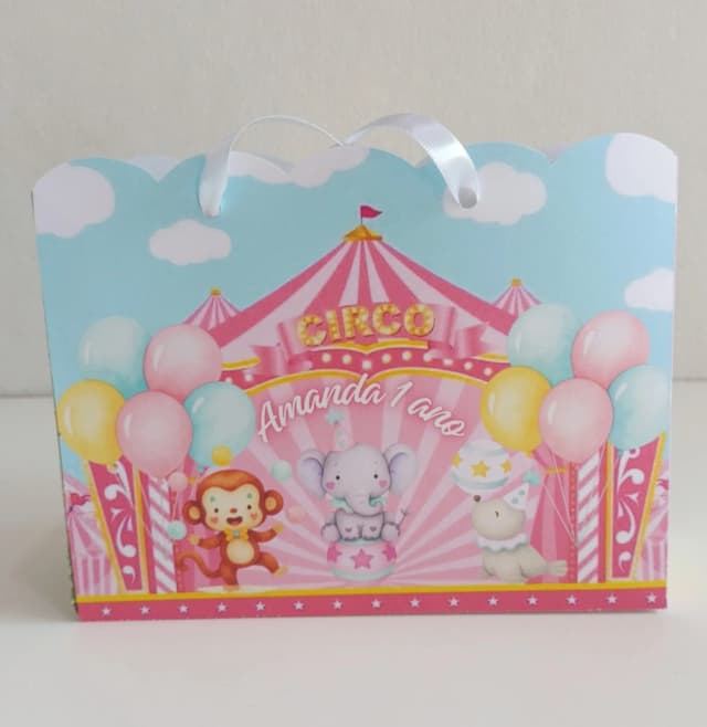 Sacola Personalizada Circo Rosa