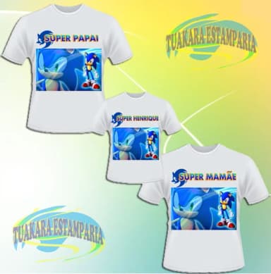 Kit 3 Camisetas - Sonic