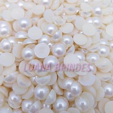 Meia Pérola Champagne Lisa - 12mm - pct c/100 unid