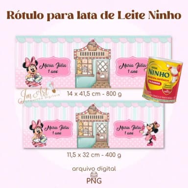 Rótulo Lata de Leite Minnie Confeiteira ( Arquivo Digital)