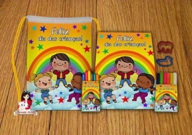 Kit Passatempo Personalizado na Mochila Dia das Crianças