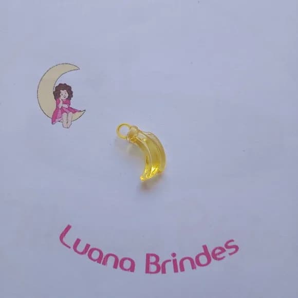Banana Acrilico Mini de Acrilico 2,5cm Pacote 50 Unidades