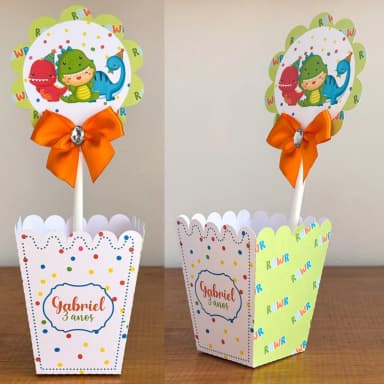PEGUE E MONTE - Centro de Mesa DINOSSAURO BABY - Decoração de Festa | Lembrancinhas | Aniversário | Personalizados