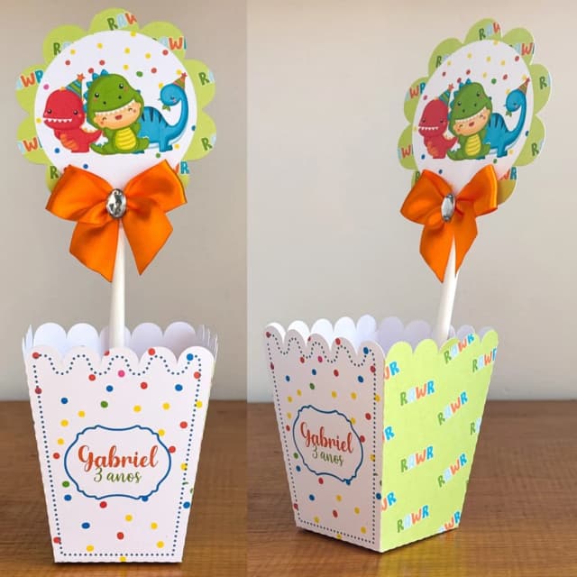 PEGUE E MONTE - Centro de Mesa DINOSSAURO BABY - Decoração de Festa | Lembrancinhas | Aniversário | Personalizados