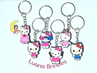 Chaveiro Hello Kitty Emborrachado Pacote com 6 Unidades