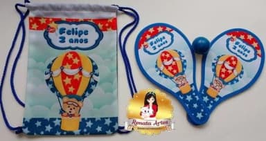 Mochila Ping Pong Tema Ursinho Baloeiro