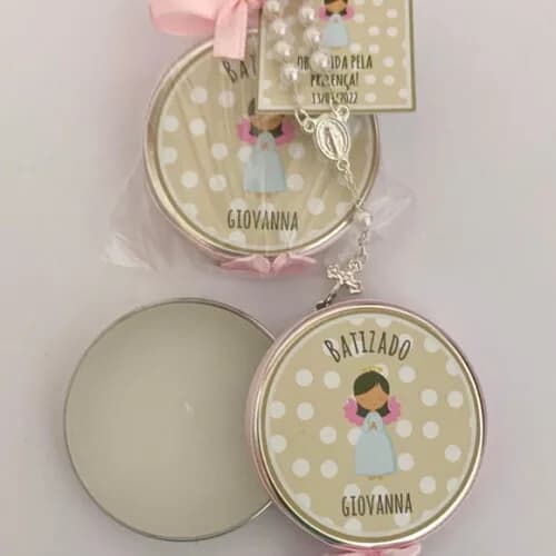 Lembrancinha Batizado Vela aromática anjinha