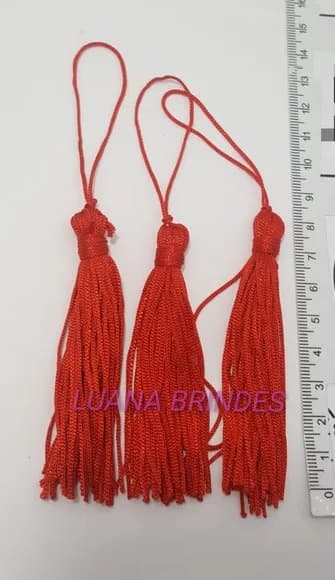 Pingente Tassel de Seda na cor Vermelha