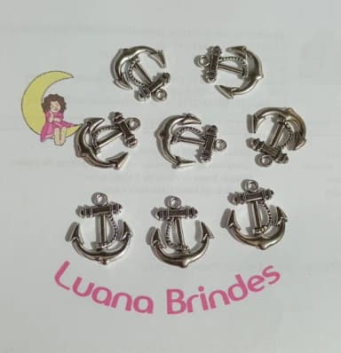 Pingente Âncora de Metal Niquel 2,3cm Pacote com 10 Unidades