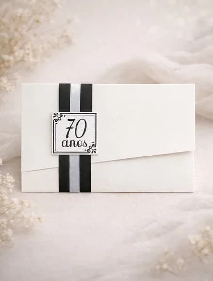 Convite de Aniversário Melhor Idade - 70 Anos - 80 Anos