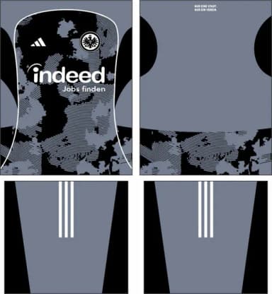 Arte Vetor Camisa Eintracht Frankfurt Terceira 2025-2026