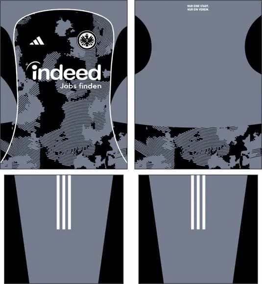 Arte Vetor Camisa Eintracht Frankfurt Terceira 2025-2026