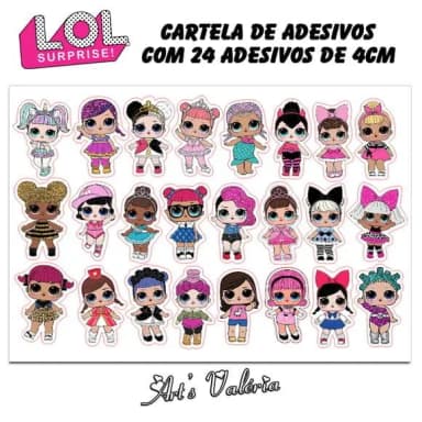 Stickers - Cartela de Adesivos Lol Surprise
