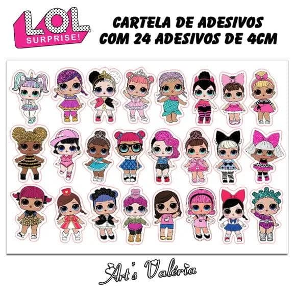 Stickers - Cartela de Adesivos Lol Surprise