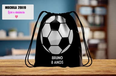 Mochilinha personalizada para lembrancinha de Futebol