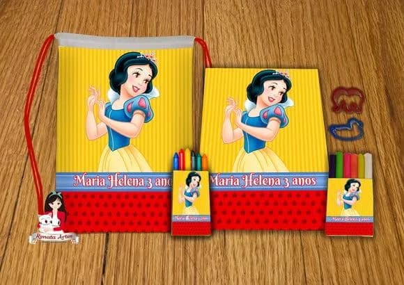 Kit Passatempo Personalizado na Mochila Branca de Neve
