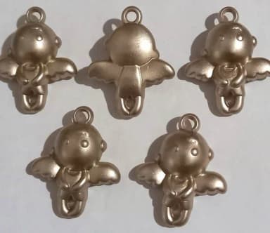 Pingente Anjinho Dourado Fosco - 8 Peças.