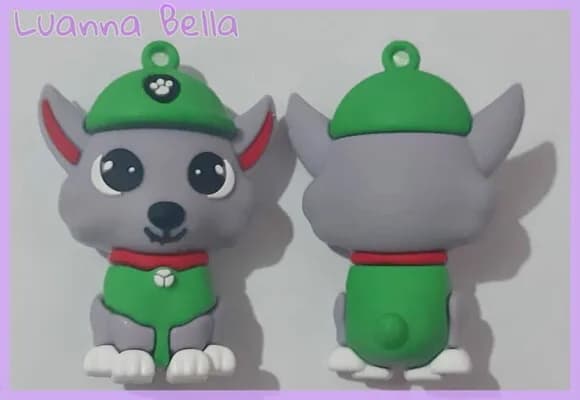 Pingente personagem Rocky de Borracha 5cm - Pct c/2 Unid