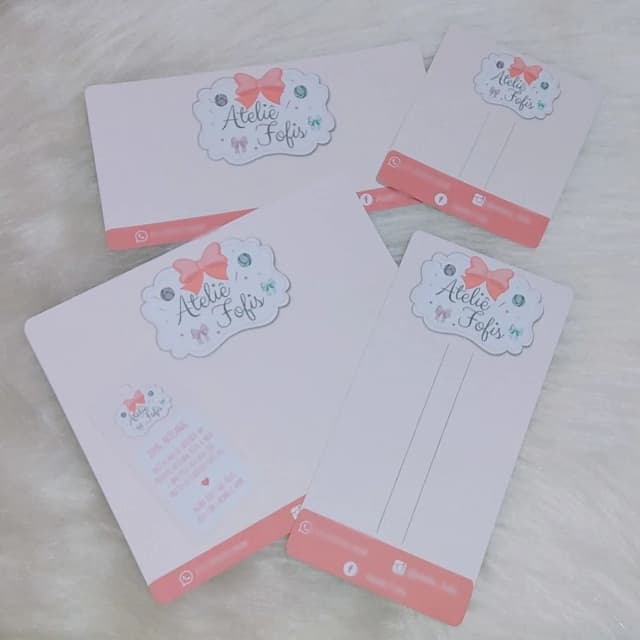 Kit tags personalizadas para laços, bico de pato, faixinhas, hair clips - 100un