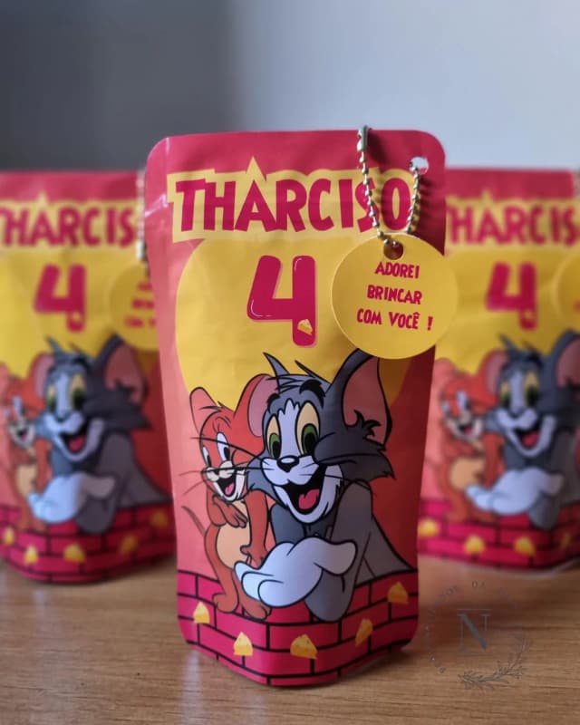 Saquinho  Zip Lock 10x17 Lembrancinha Tom e Jerry