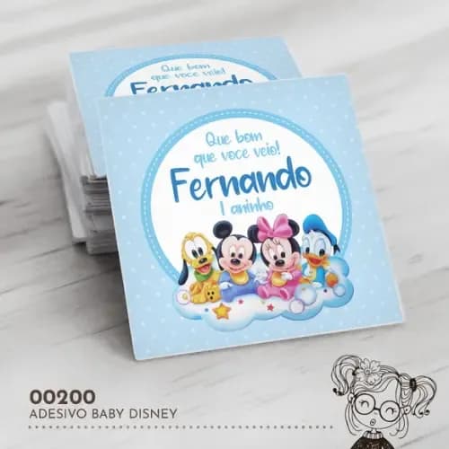 Adesivo Quadrado Baby Disney - 00200