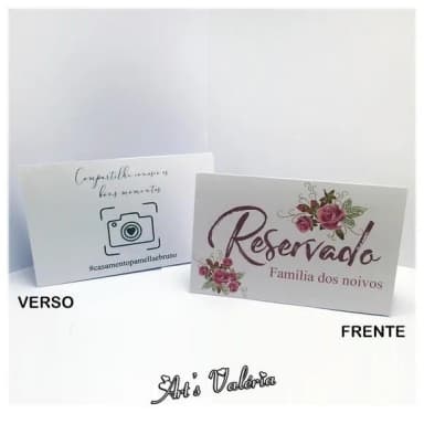 Plaquinha de Mesa Reservado