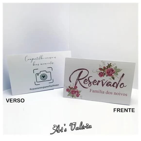 Plaquinha de Mesa Reservado