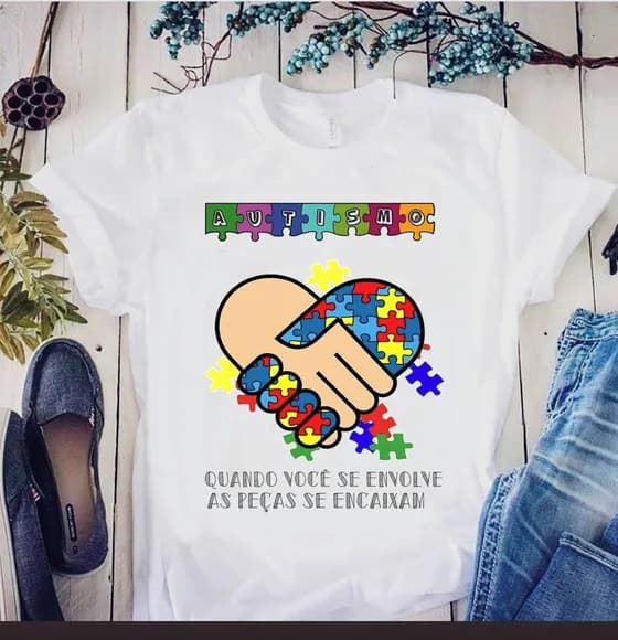 Camiseta Autismo Quebra-cabeça Inclusiva e Consciente