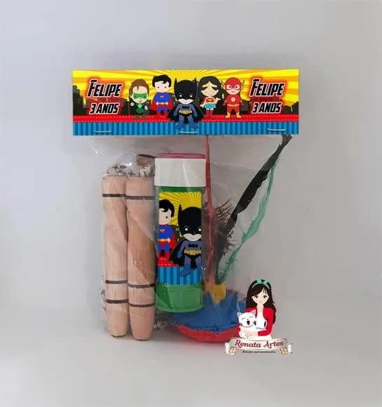 Kit Lembrancinha com Bolha de Sabão Liga da Justiça Baby