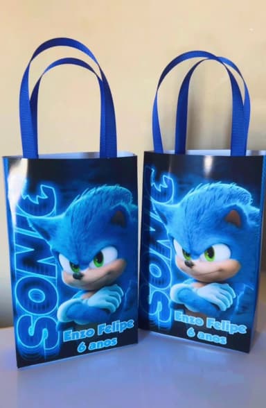 Sacolinhas Personalizadas SONIC Lembrancinhas Para Aniversário
