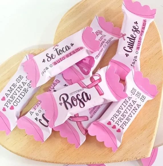 Balas Personalizadas Outubro Rosa - 50 Unidades