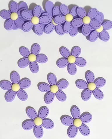 Aplique Flor Lilás Emborrachado- 8 Unidades