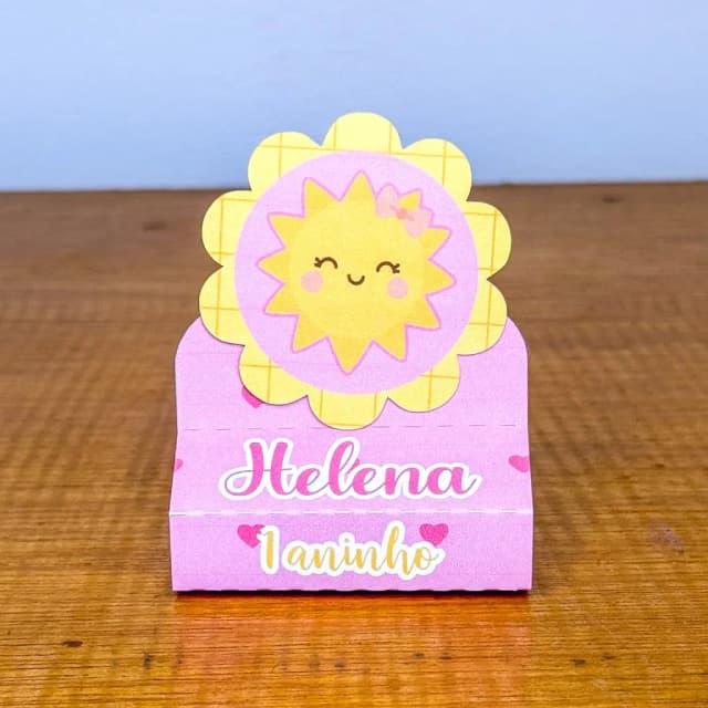 PEGUE E MONTE - Porta Bis Duplo Personalizados RAIO DE SOL MENINA - Decoração de Festa | Lembrancinhas | Aniversário | Personalizados