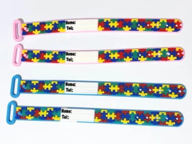 Pulseira de Identificação Infantil Autismo 19cm - 4 Unidades