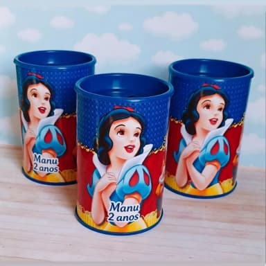 Cofrinho personalizado para lembrancinhas da Branca de Neve