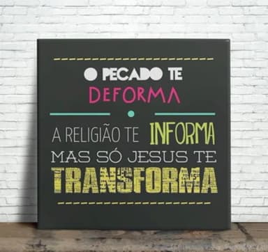 Azulejo Decorativo Frase Cristã Só Jesus Transforma