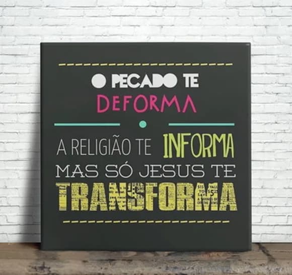 Azulejo Decorativo Frase Cristã Só Jesus Transforma