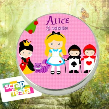 Latinha Personalizada Alice no País das Maravilhas Cute